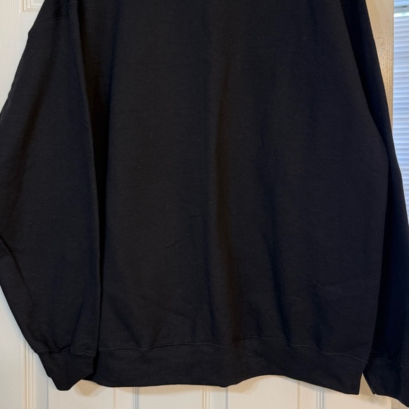 Gildan Black Sweatshirt with Pink Bow Design - Picture 2 of 3